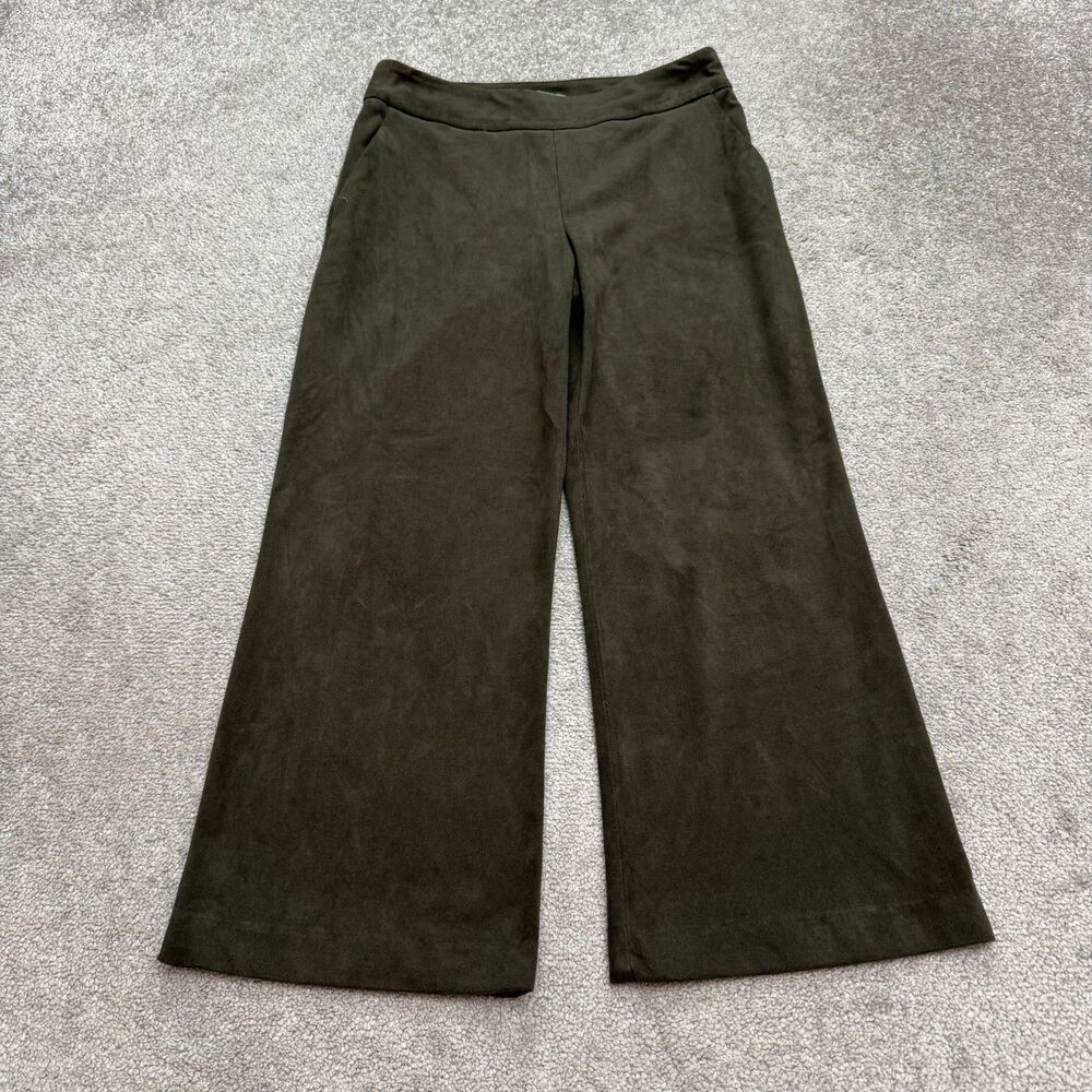 I Love Tyler Madison Faux Suede Wide Leg Pull On Trouser Pants Women Small Green